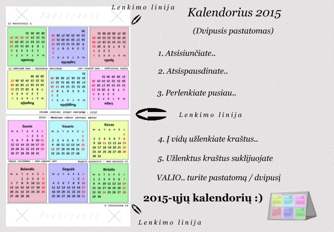 Dvipusis kalendorius 2015 | 2015-ųjų metų dvipusis kalendorius