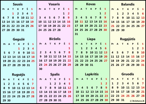 Kalendorius 2014 | 2014-ųjų metų kalendorius