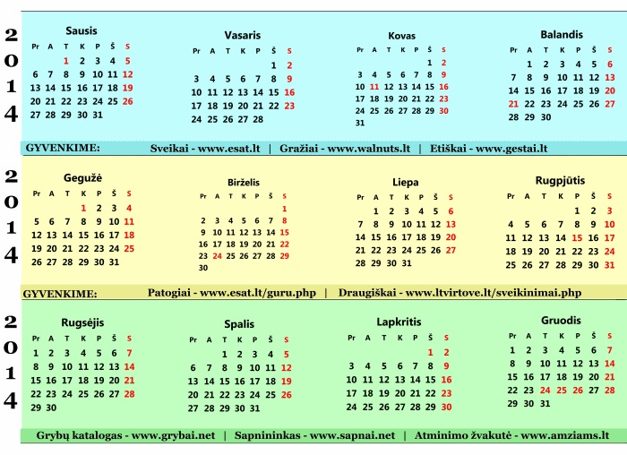 Pastatomas stalo kalendorius 2014 | Trikampis kalendorius 2014