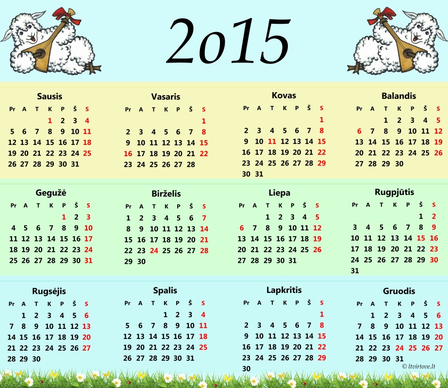 Kalendorius 2015 | 2015-ųjų metų kalendorius
