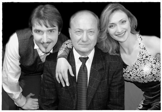 Arvydas Gaičiūnas su vaikais magais Arvydu ir Diana