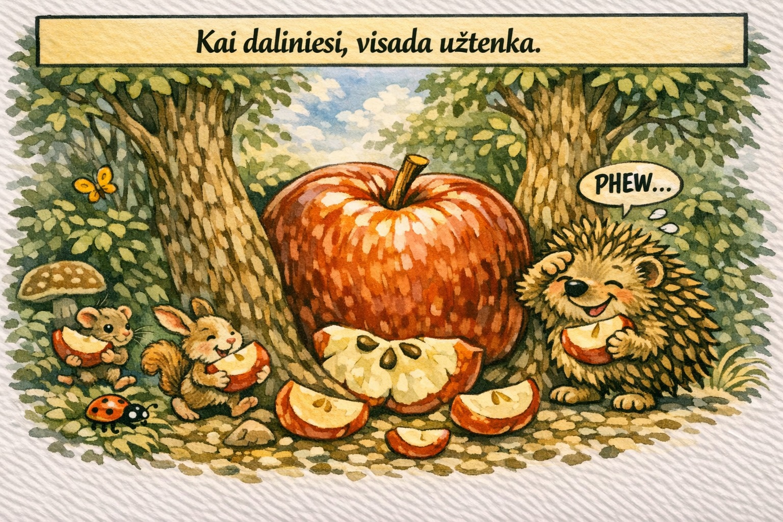 Kai daliniesi, visada užtenka